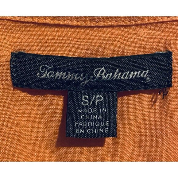 Tommy Bahama Top Womens S Two Palms Linen Shirt Button Up Long Sleeve Orange - Picture 5 of 7